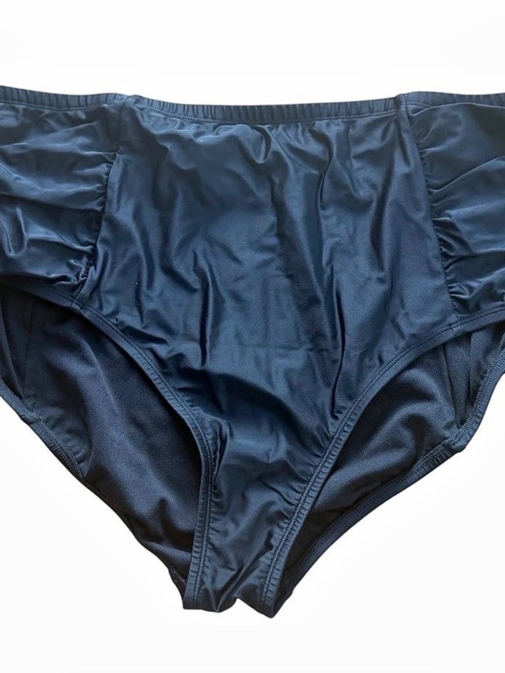 Shade & Shore Women's Size 2X Black Ruched High Waist Bikini Swim Bottoms